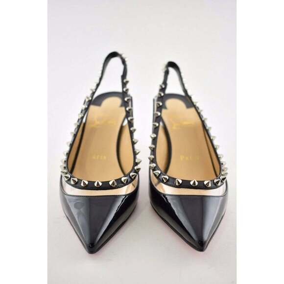 Christian Louboutin Brigadine 70 Black Patent PVC Slingback Spike Heel Pump 36 - Picture 5 of 11
